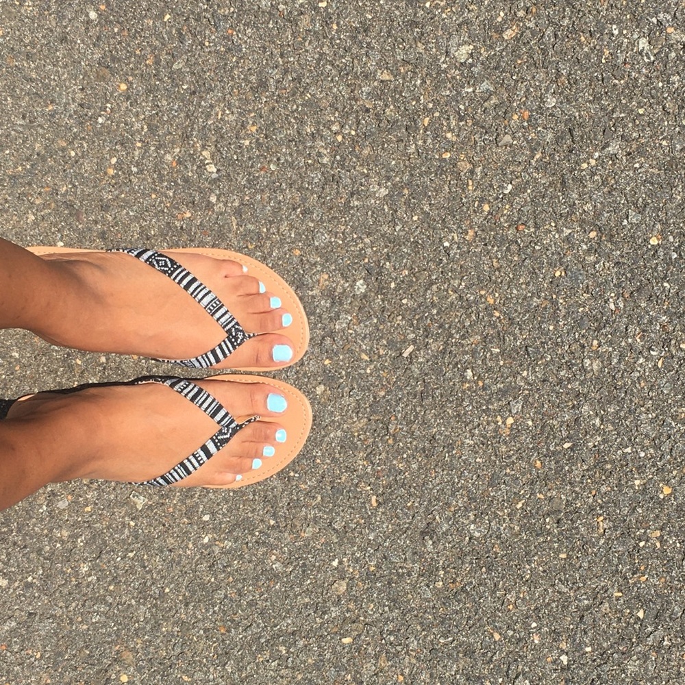 Cute patterned flip flops